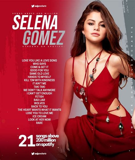 how many songs does selena gomez have
